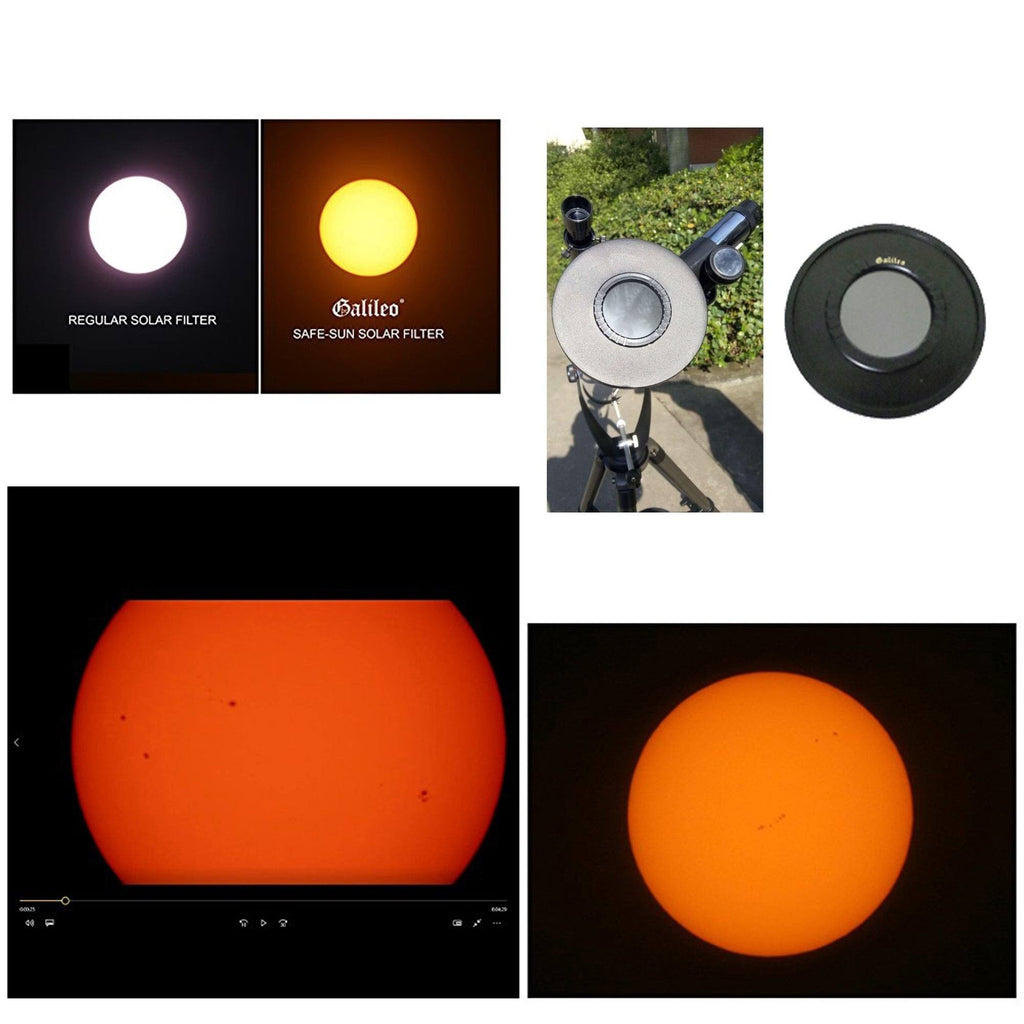 800mm x 80mm Astronomical Reflector Telescope with Smartphone Adapter and Solar Filter D592