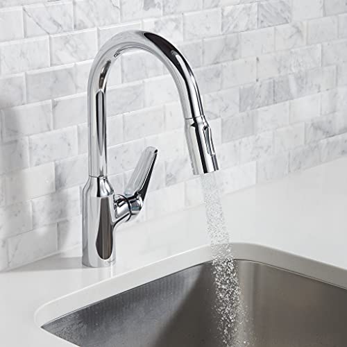 Black High Arc Kitchen Faucet with Pull Down Sprayer J438602