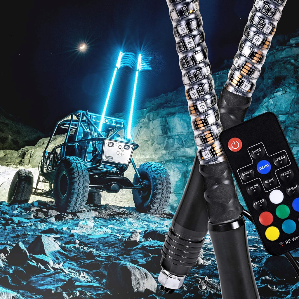 6ft Spiral LED Whip Light with RF Remote I5608