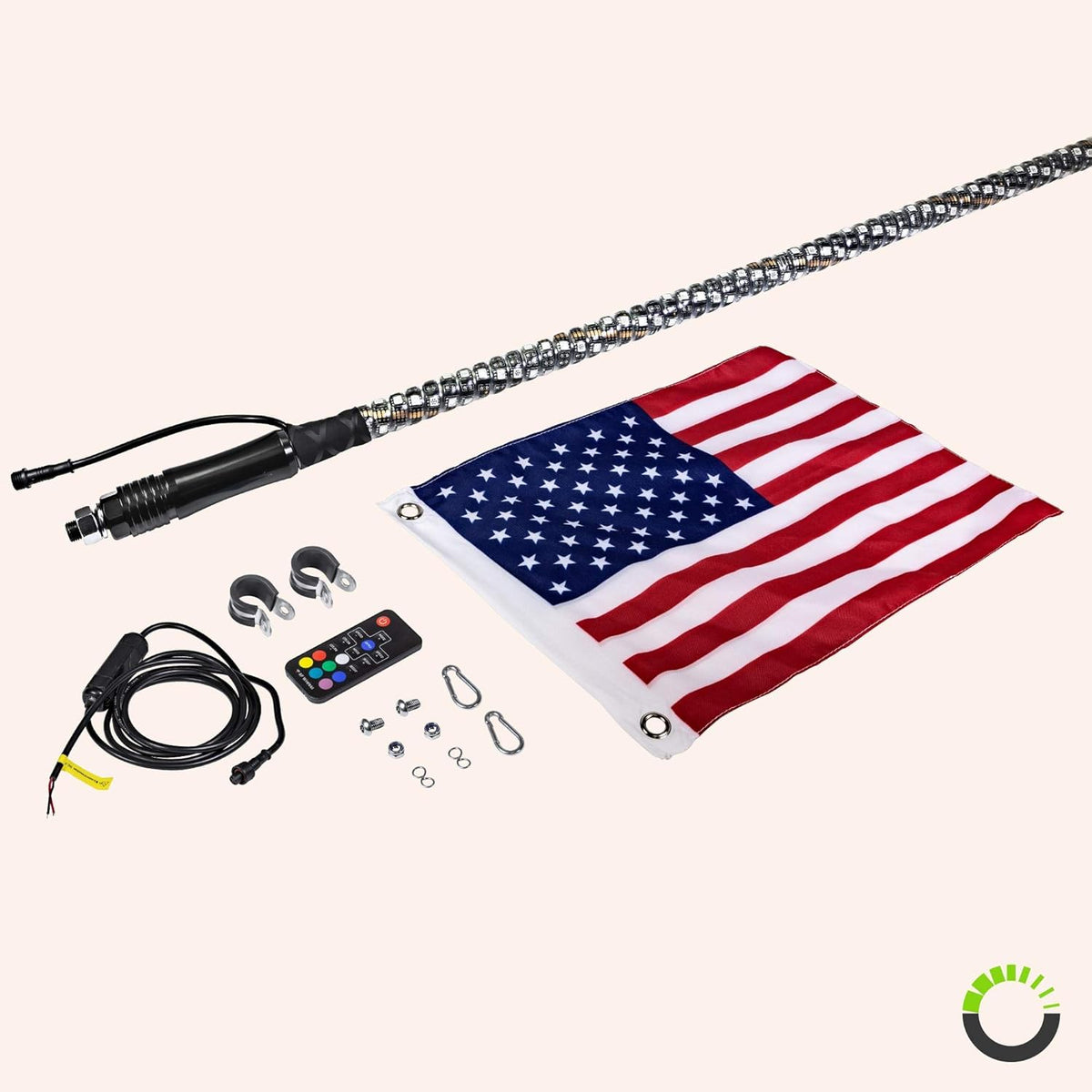 6ft Spiral LED Whip Light with RF Remote I5608