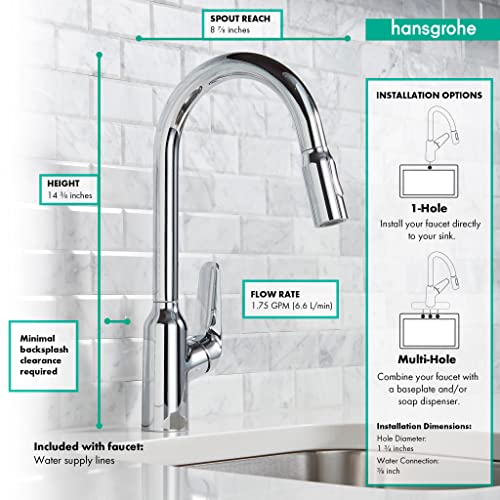 Black High Arc Kitchen Faucet with Pull Down Sprayer J438602