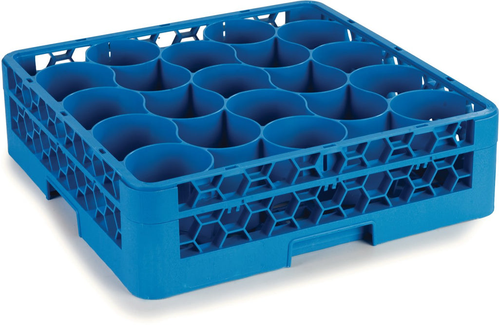 20 Compartment Glass Rack with 1 Extender, Blue (Pack of 4) U868