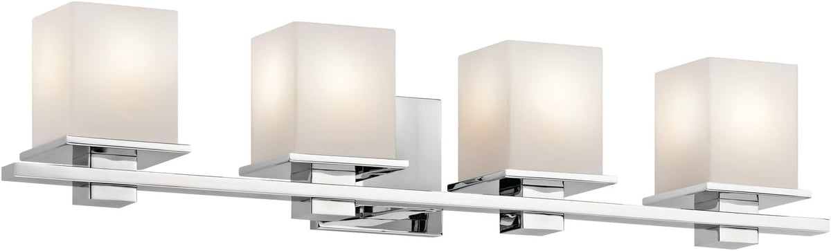 5 Light Vanity Light with Satin Etched Cased Opal Glass Antique Pewter K77449