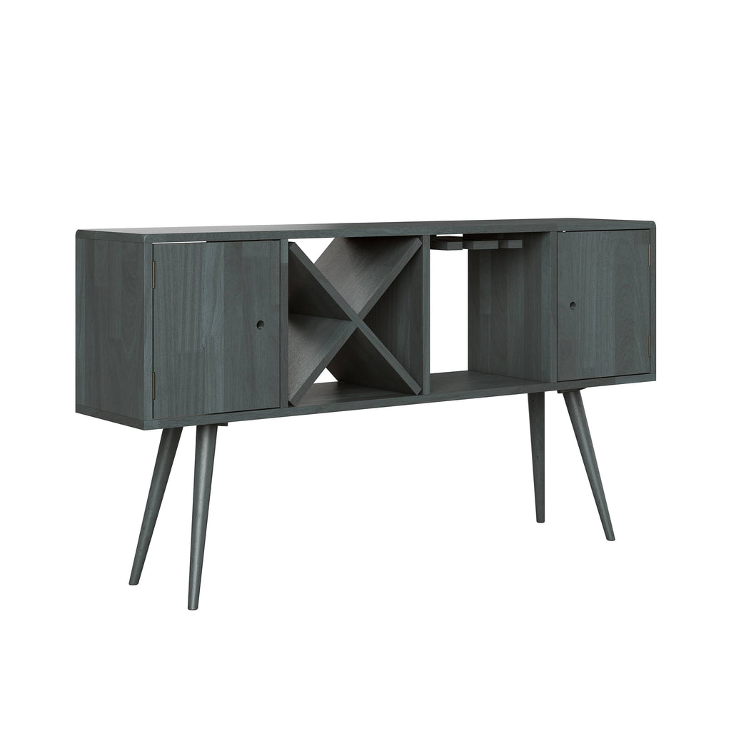 Mid Century Modern Wood Sideboard with Doors J33896