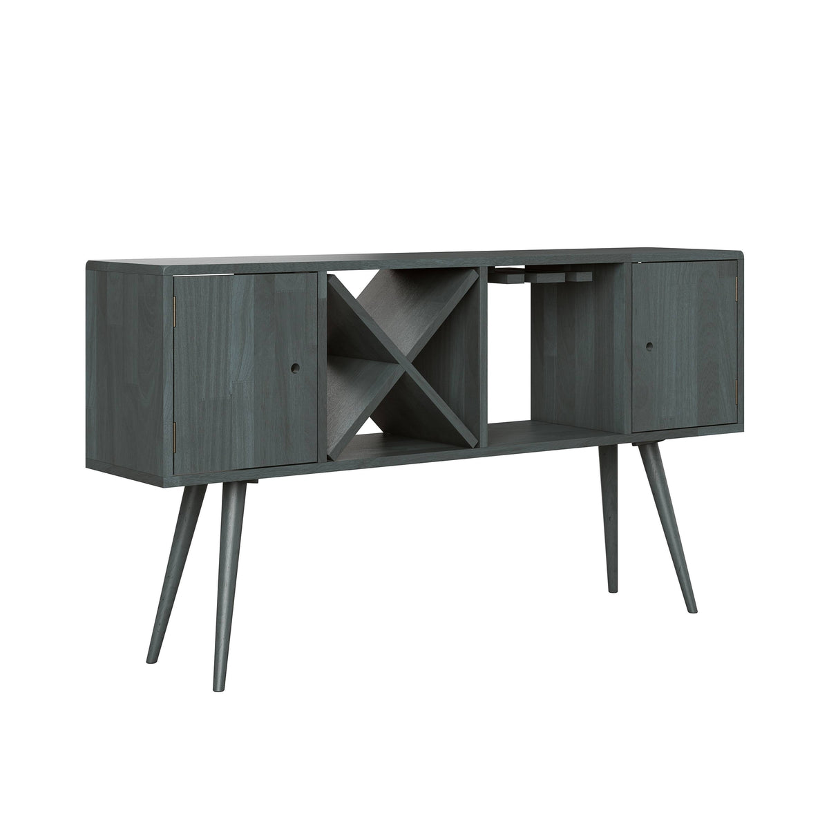 Mid Century Modern Wood Sideboard with Doors J33896