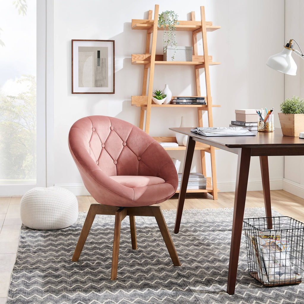Velvet Tufted Round Swivel Accent Chair O6925
