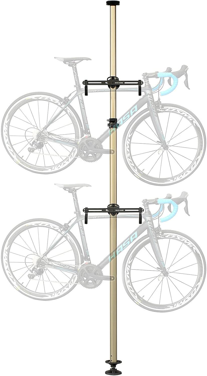 Floor to Ceiling Indoor 2 Bike Bicycle Vertical Dual Hanger Parking Rack Storage Pole Stand A821