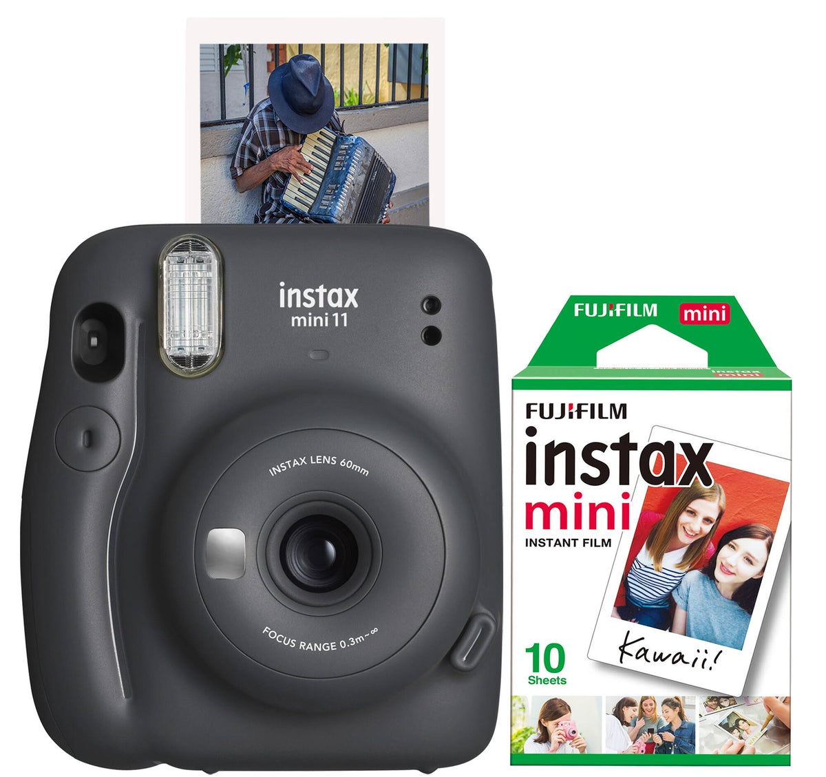 Charcoal Instax Mini 11 Camera Bundle L90067