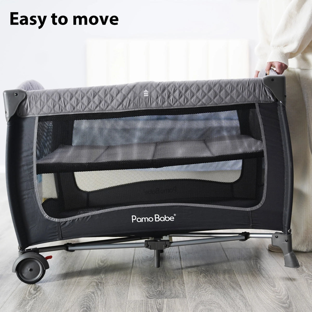 Portable Baby Play Yard with Wheels, Canopy, Changing Table X6600