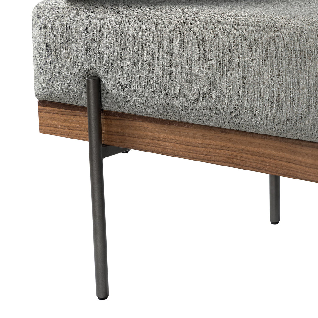 Grey Bedroom Bench with One Pillow I79983