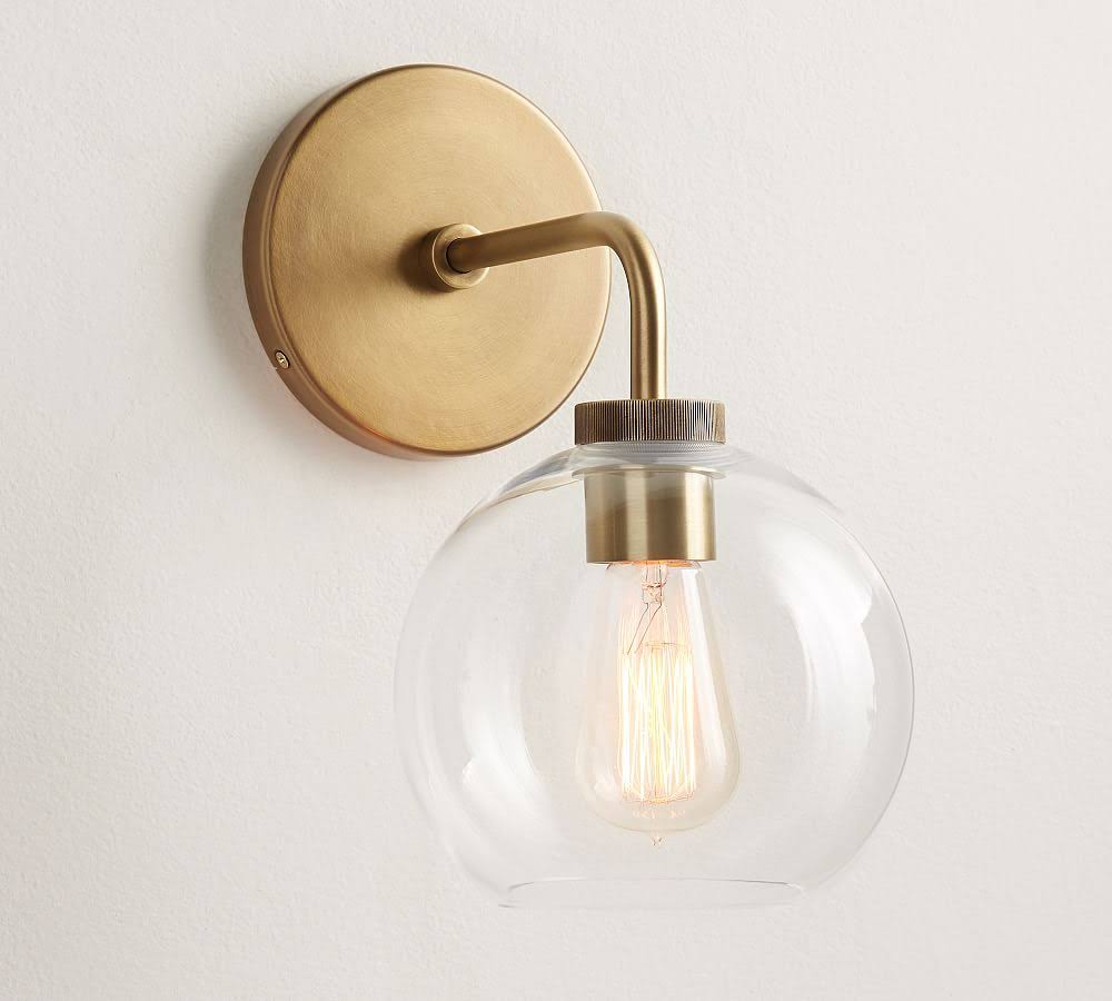 Tumbled Brass Globe Single Sconce, Set of 2 H288443