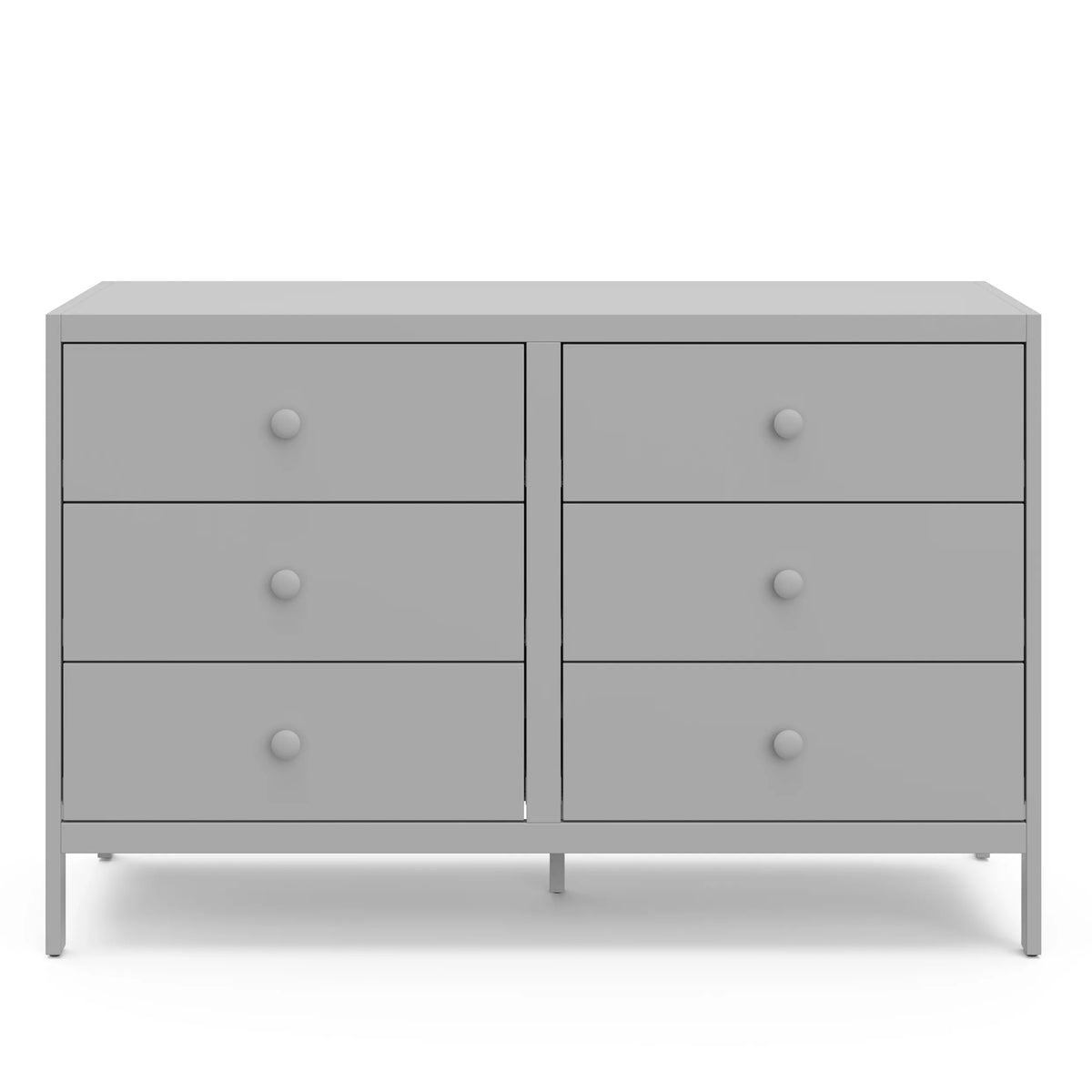 White 6 Drawer Double Dresser W493