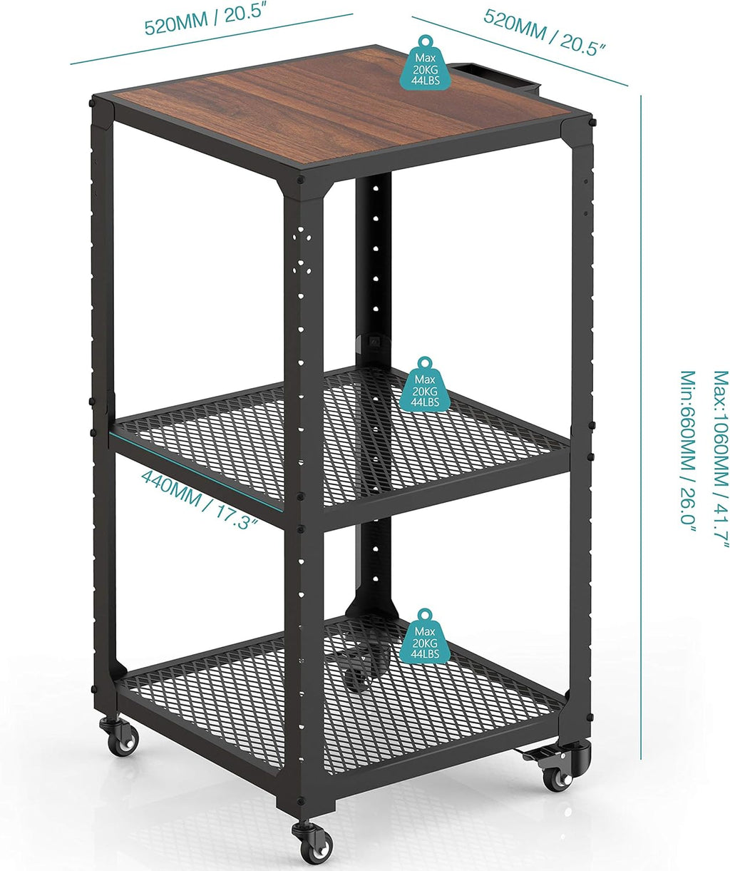 Metal Rolling Storage Cart with Adjustable Shelves E1345