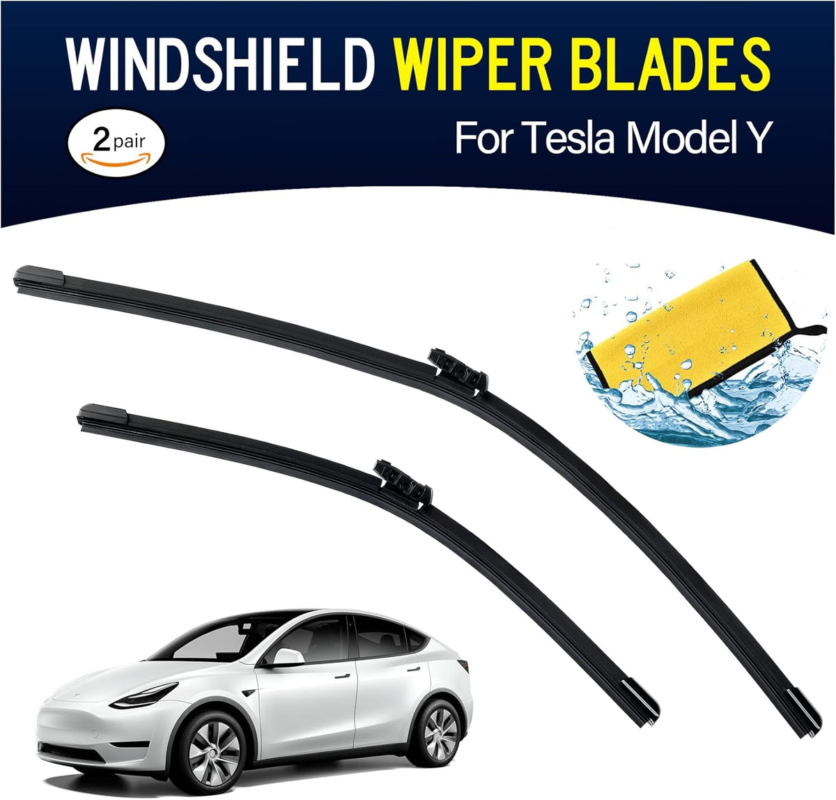 Windshield Wiper Blades for Tesla Model 3/Y, Set of 4, Pack of 2 I6284