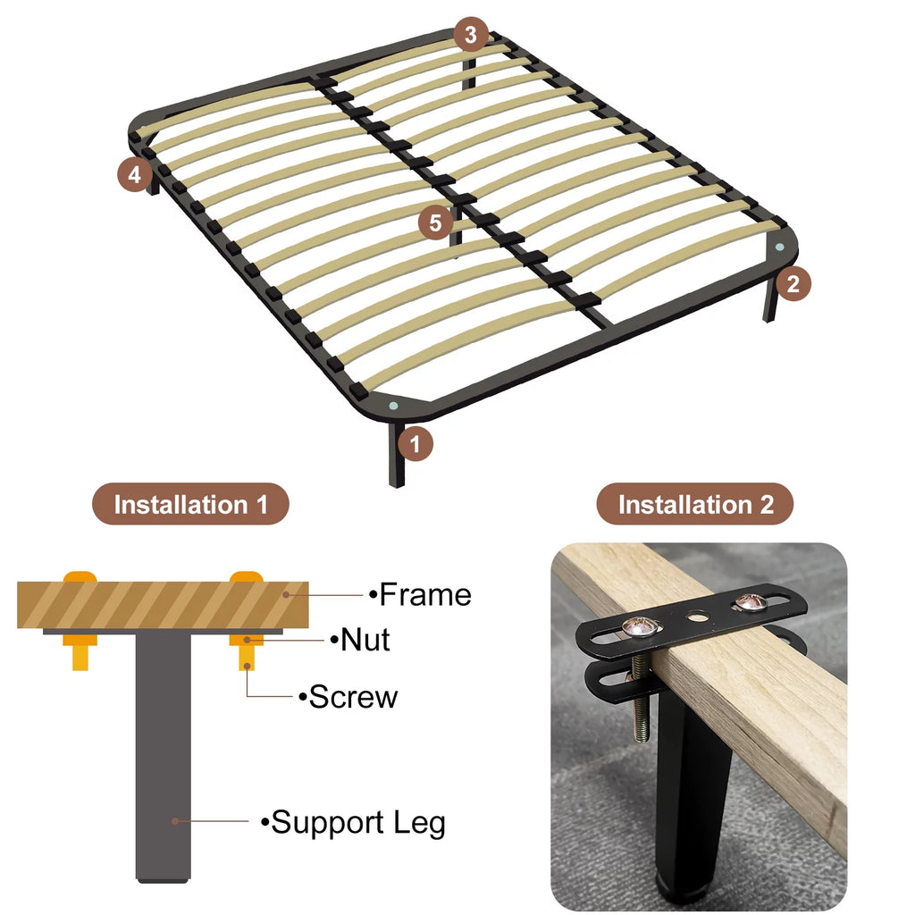 Adjustable Height Bed Frame Support Legs Black X3028