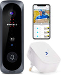 Wireless Video Doorbell Camera HD 166° with Indoor Chime, 2 Rechargeable Batteries D863