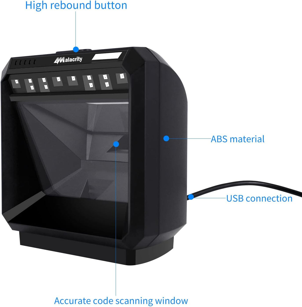 Black Omnidirectional USB Wired Barcode Scanner K879