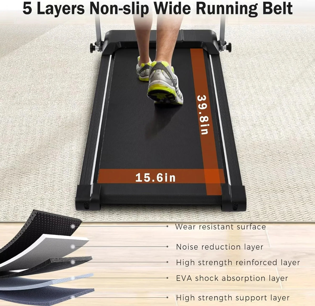 Folding Electric Treadmill with Bluetooth Speaker V32037