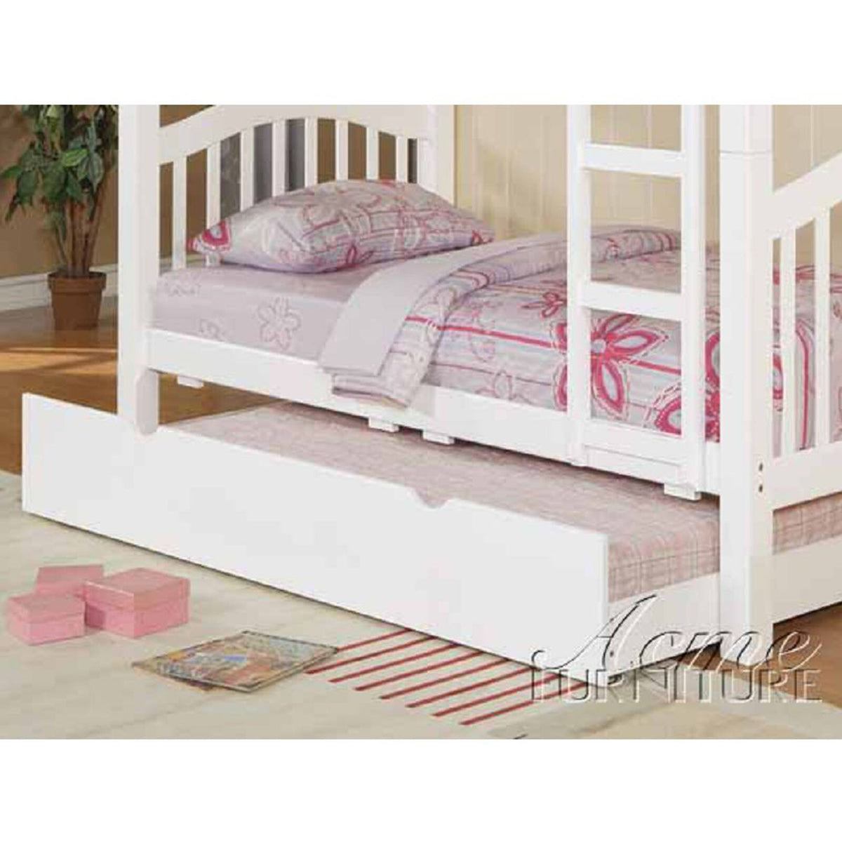 White Twin Trundle with Pull Down Bed J321464