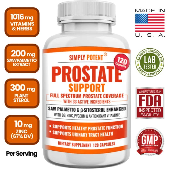 120 Capsules Prostate Support Supplement with Saw Palmetto Zinc K80684