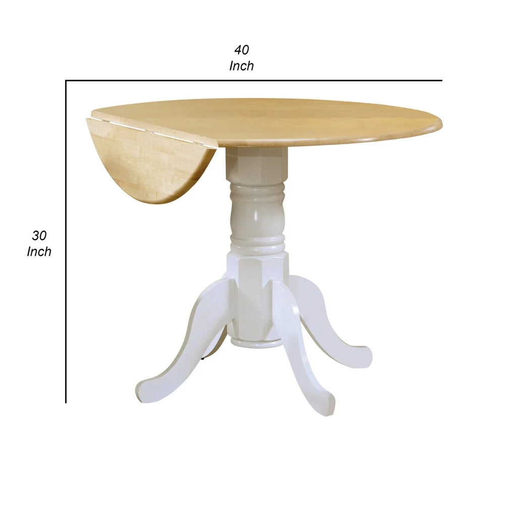 40 Inch Round Drop Leaf Dining Table D53831