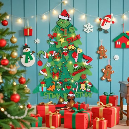 3.6FT DIY Felt Christmas Tree Set with 30PCS Ornaments X16896