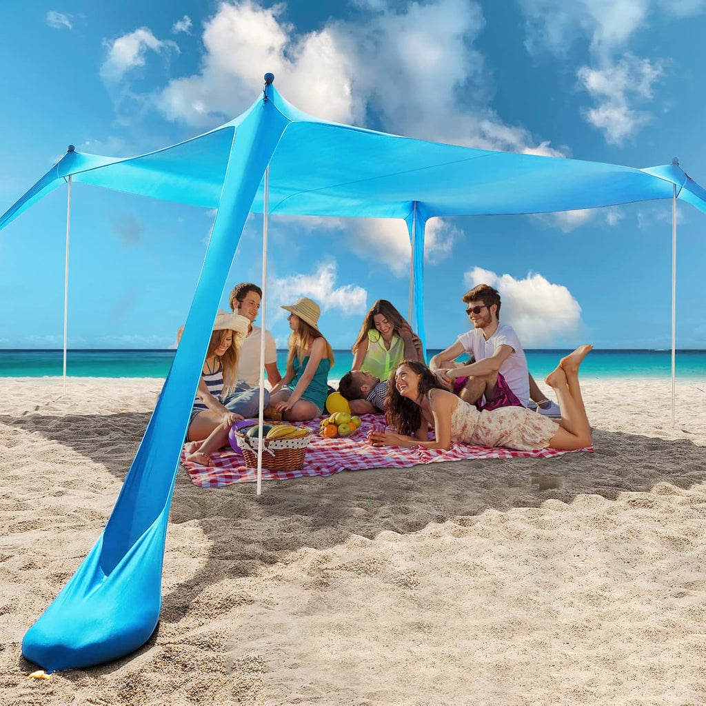Beach Tent Sun Shelter, 4 Person Pop Up, UPF50+ Protection U68302