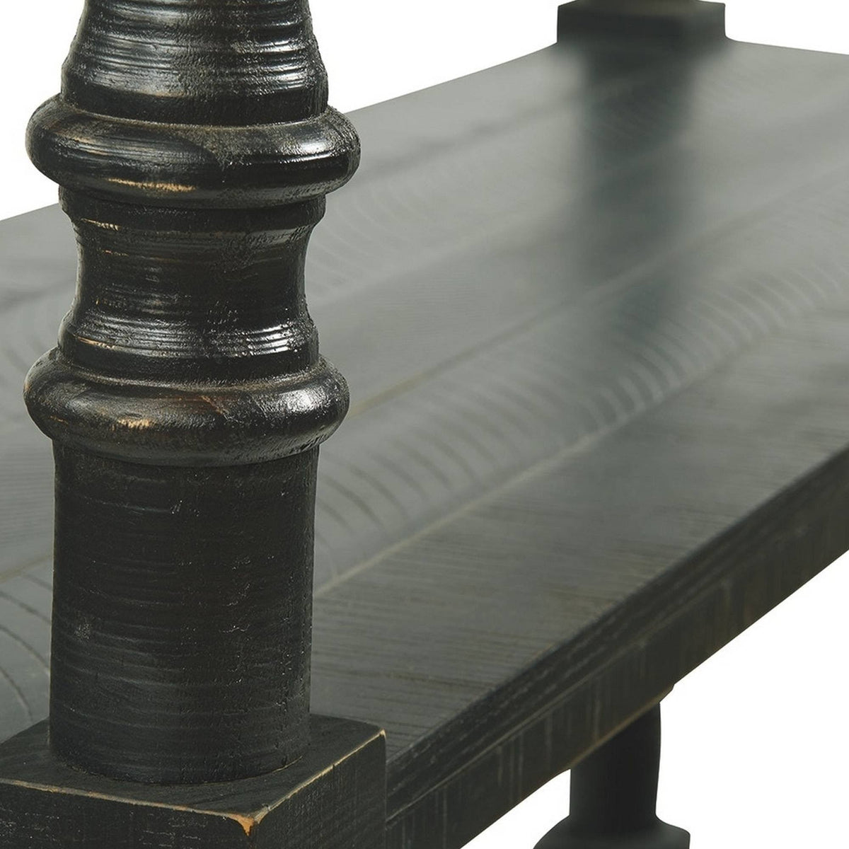 Antique Black 5 Tier Wooden Bookcase N620
