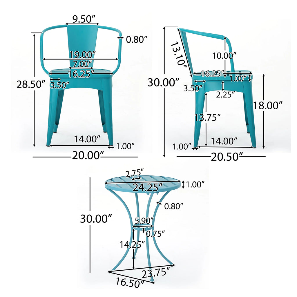 3 Piece Iron Bistro Set S519