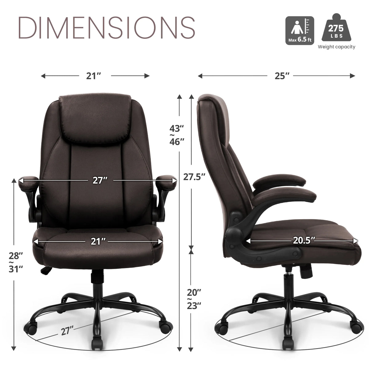 Brown Ergonomic PU Leather Office Chair K20164