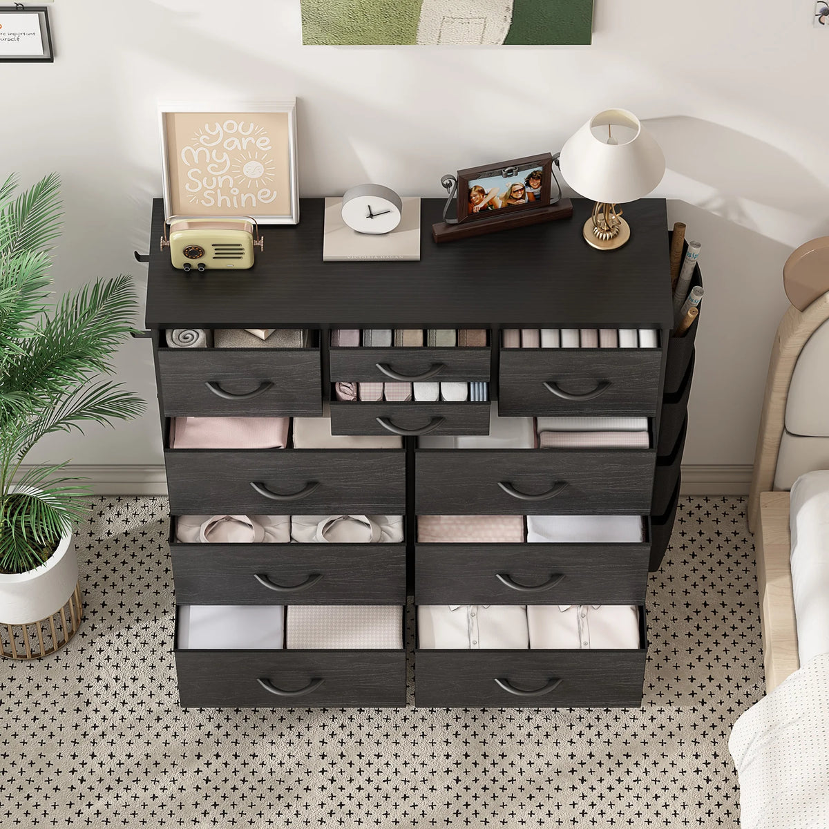 Brown 10 Drawer Fabric Dresser G6697