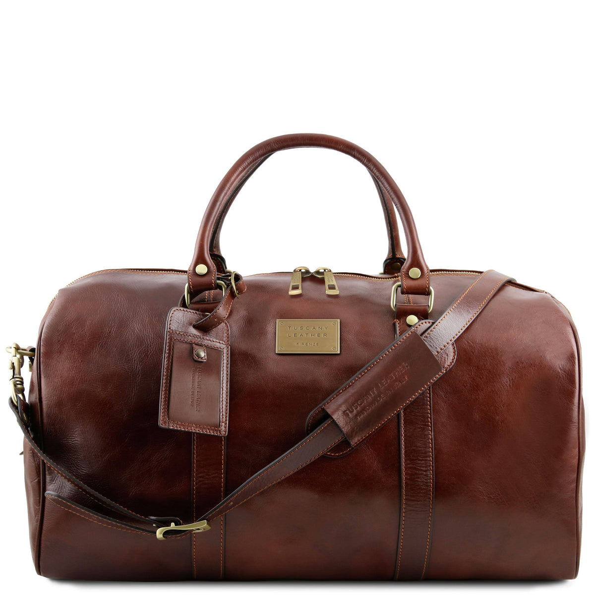 Brown Large Leather Duffle Bag J6195