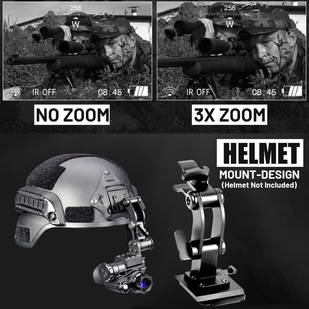Night Vision Monocular with Helmet Mount, Infrared Camcorder L421662