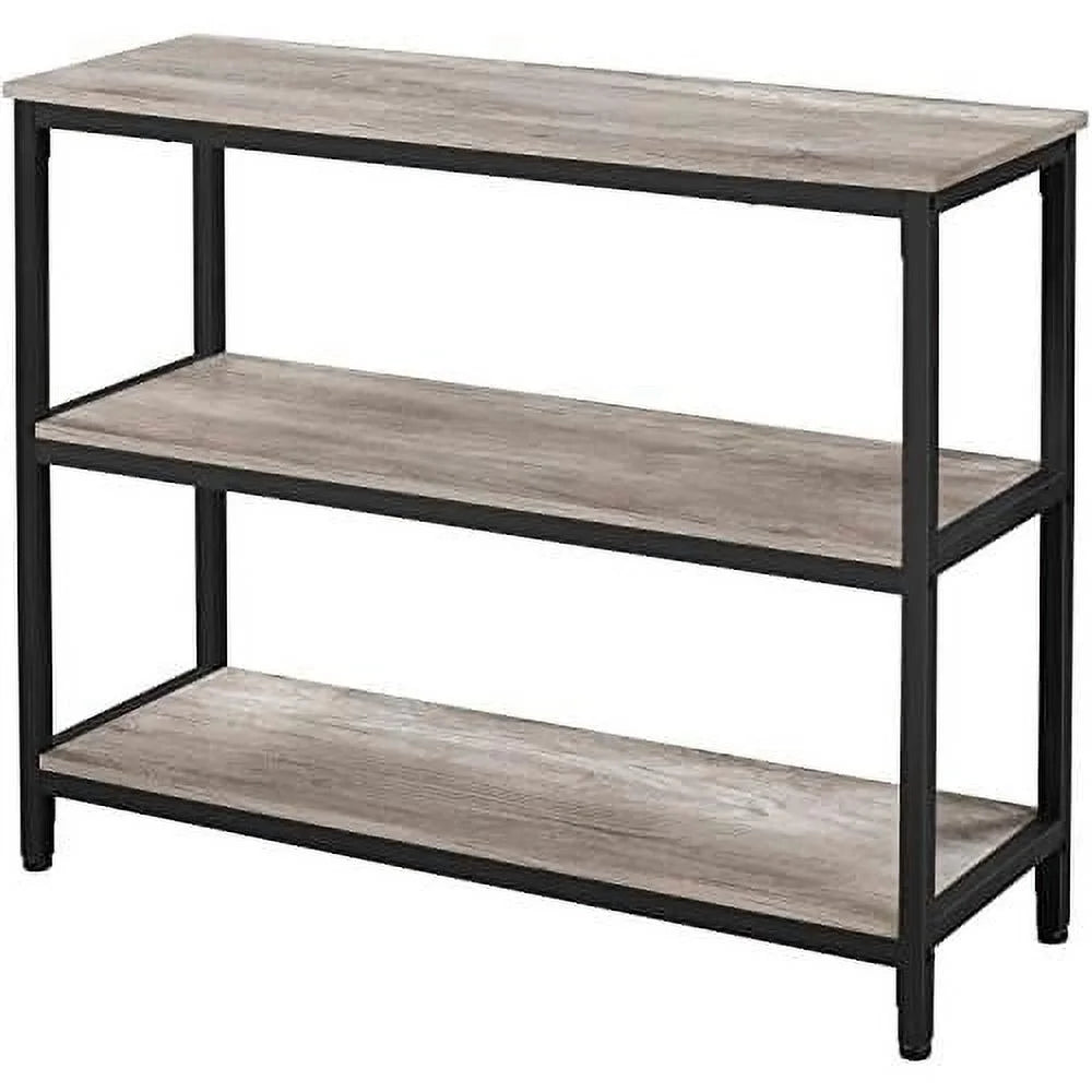Console Table with Storage Metal Frame 40 x 14 x 32 Inches Gray J69532