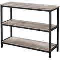 Console Table with Storage Metal Frame 40 x 14 x 32 Inches Gray J69532