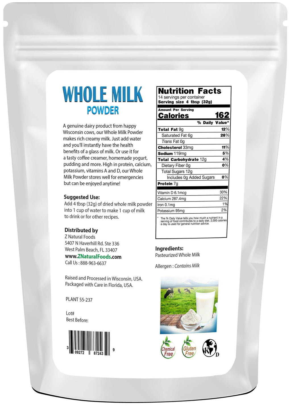 Whole Milk Powder, 50 lbs G873