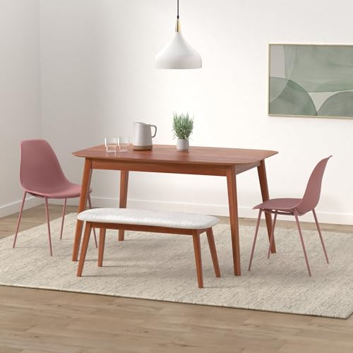 Pistachio Green Plastic Dining Chairs Set of 4 with Metal Legs A8921