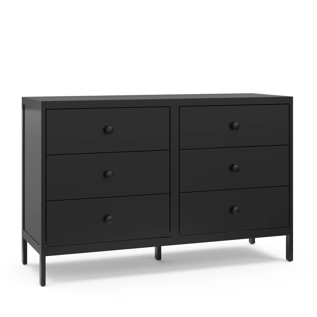 White 6 Drawer Double Dresser W493