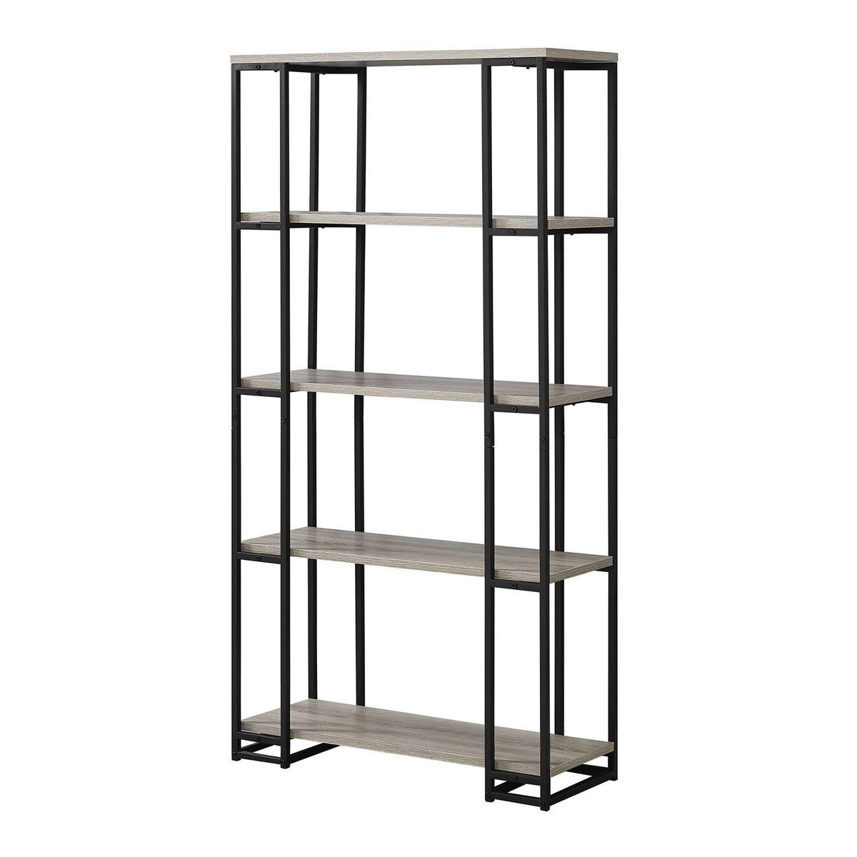 Dark Taupe Black MDF Metal Bookcase B3162