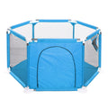 Portable Baby Playpen 6-Panel Play Yard Blue S7538