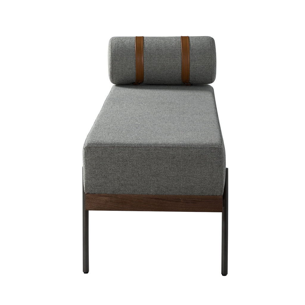 Grey Bedroom Bench with One Pillow I79983