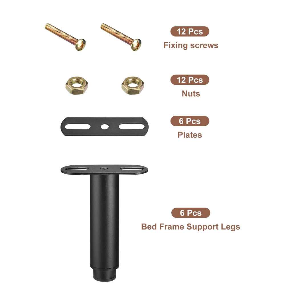 Adjustable Height Bed Frame Support Legs Black X3028