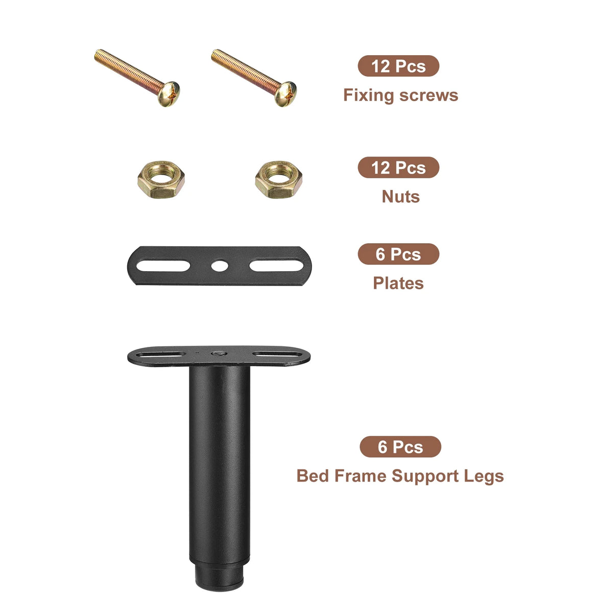 Adjustable Height Bed Frame Support Legs Black X3028