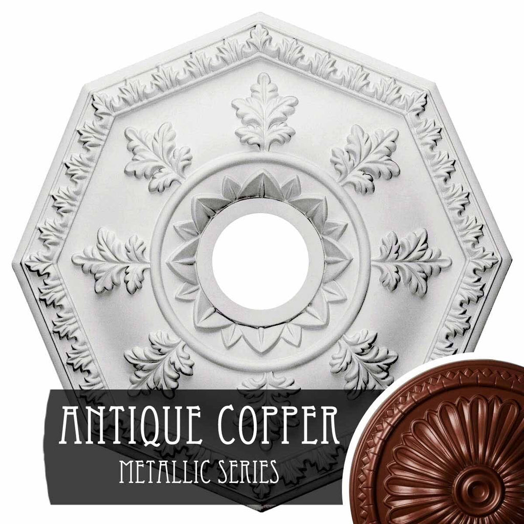 18x22OD x 3 1/2x22ID x 1 1/2x22P Hand-Painted Frost Ceiling Medallion N3095