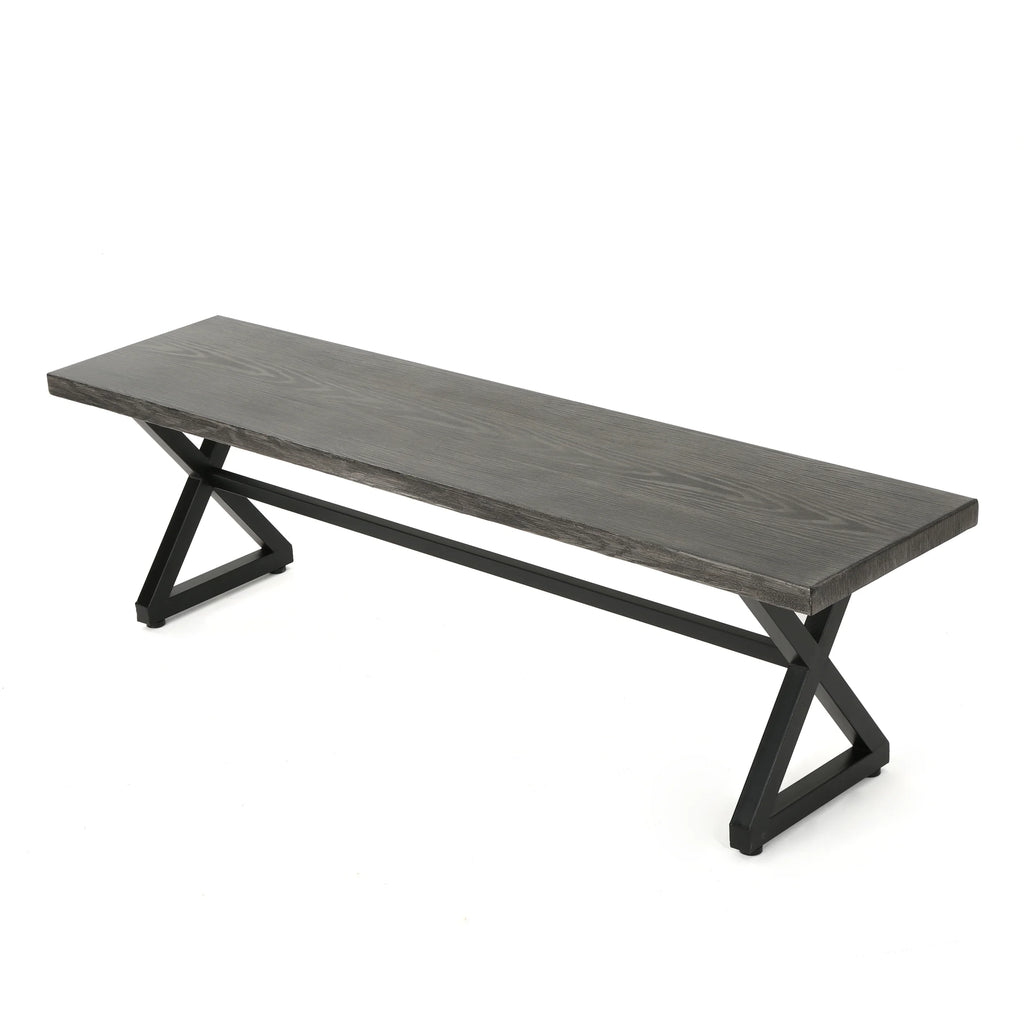 Aluminum Dining Bench with Steel Frame J342