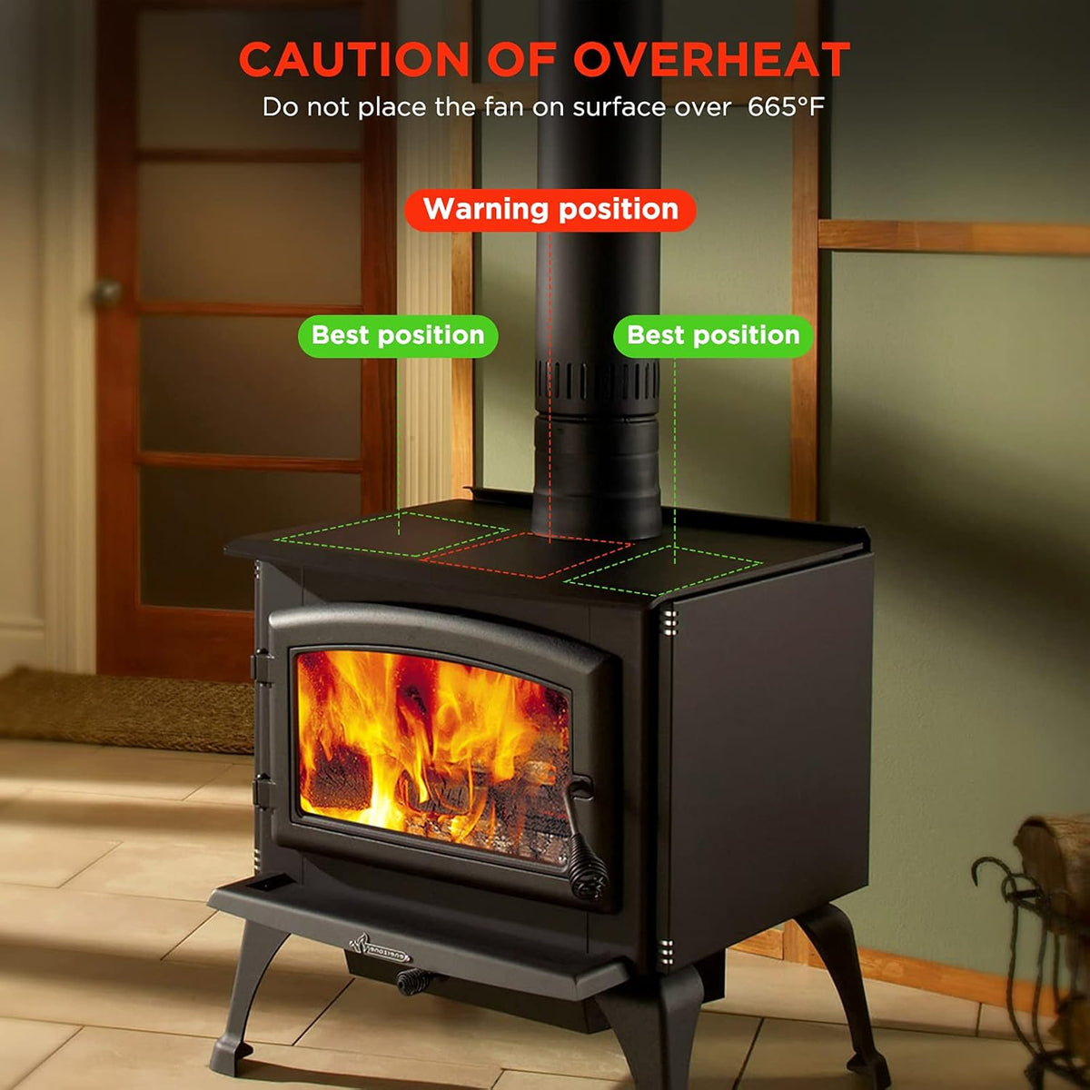 5-Blade Heat Powered Stove Fan, Pack of 2 M6260