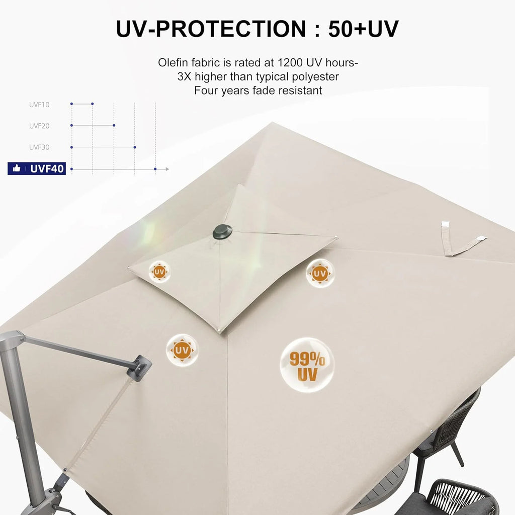 9' X 12' Olefin Cantilever Patio Umbrella I2482