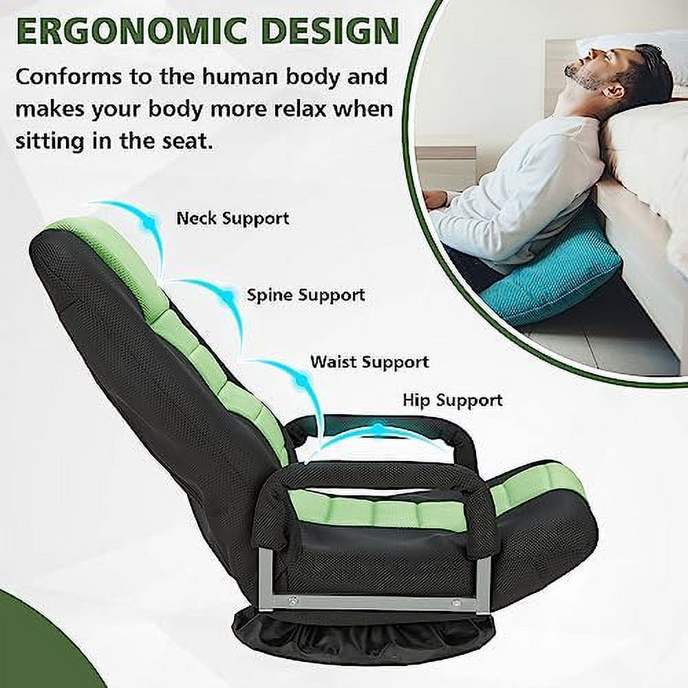 Swivel Floor Gaming Chair with Armrests Folding Video Reclining Sofa S464