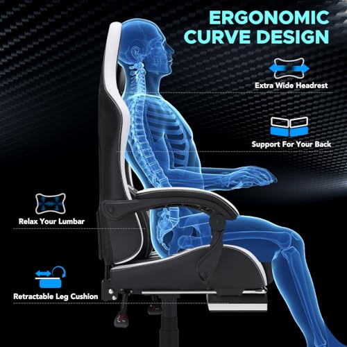 Red and Black Gaming Chair with Footrest G494