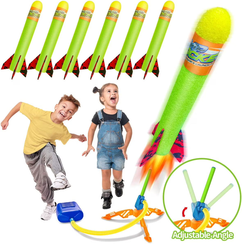 6 Foam Rockets Toy Air Rocket Launchers Glow in the Dark R1380